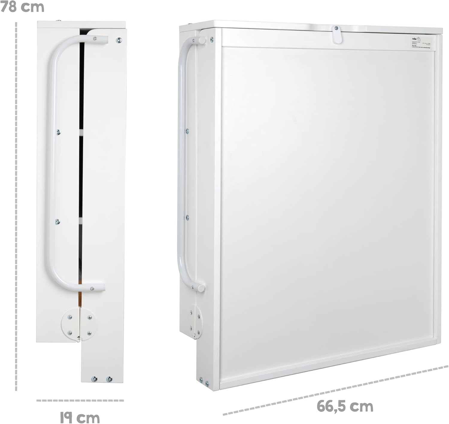 Detalle de roba Table à Langer Murale Pliante en Bois Laqué Blanc avec Matelas de Change – 2 Étagères, 15 kg