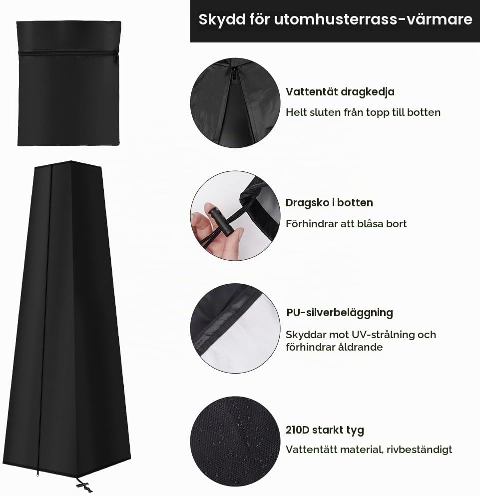 Thumbnail 2 de AOOWU 5104474 överdrag för terrassvärmare, vattentätt 210D Oxford med dragkedja