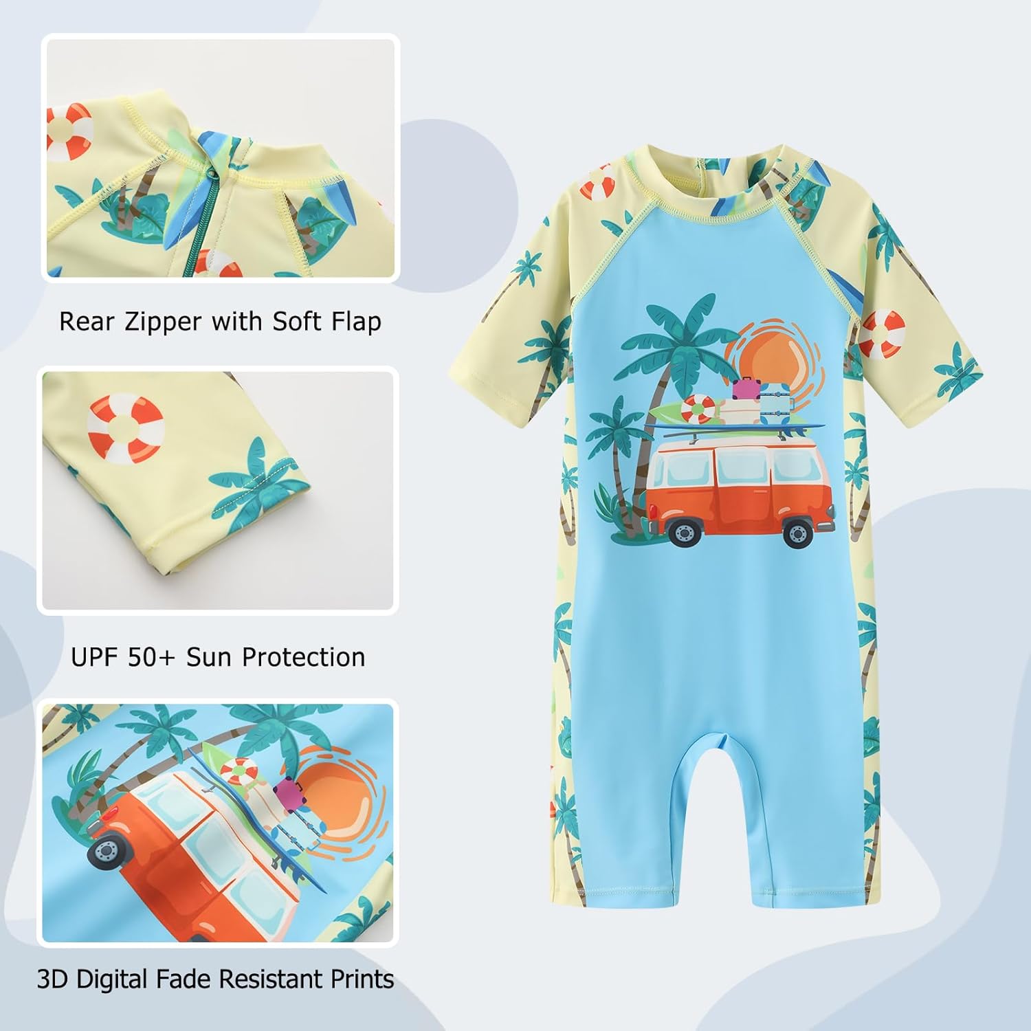 Thumbnail 2 de Aisyee UV Baby Badeanzug Kurzarm – Einteiliges UV-Schwimmoutfit für Jungen (6 Monate–5 Jahre)