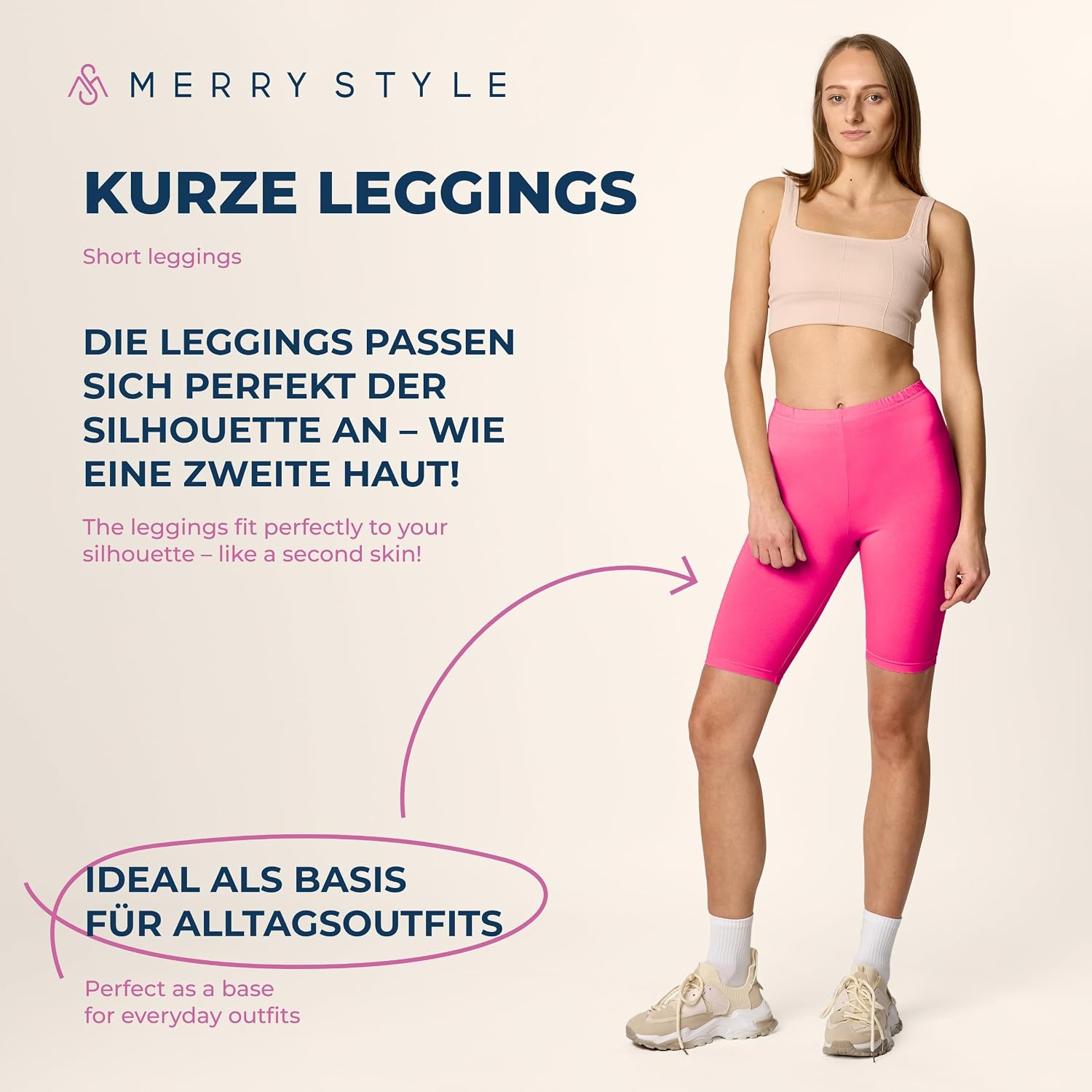 Detalle de Merry Style Damen Shorts: Kurze Leggings aus Viskose/MS10-145