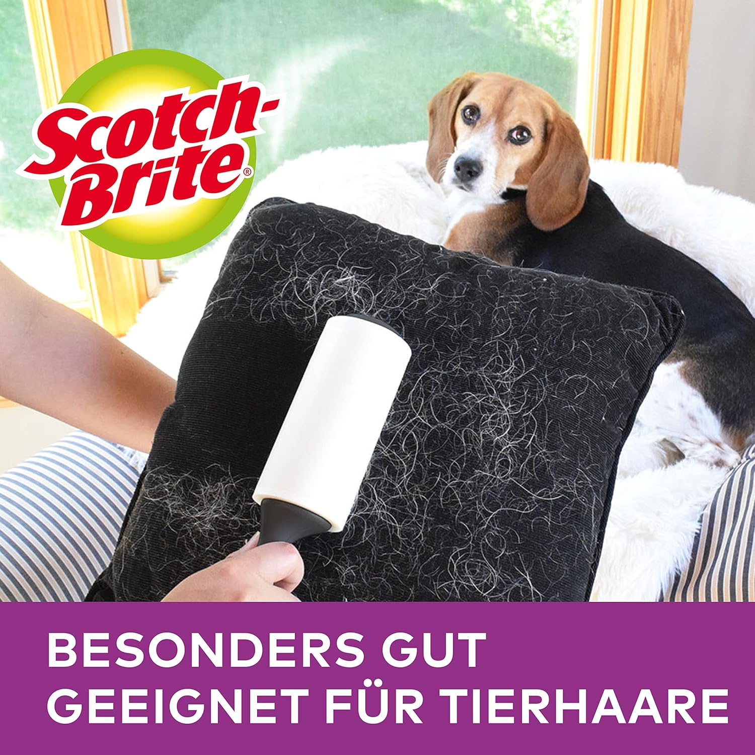 Thumbnail 2 de Scotch-Brite Pet Extra Sticky Fusselrolle – 240 Blätter, 5 Rollen + Abroller, gegen Katzen- und Hundehaare