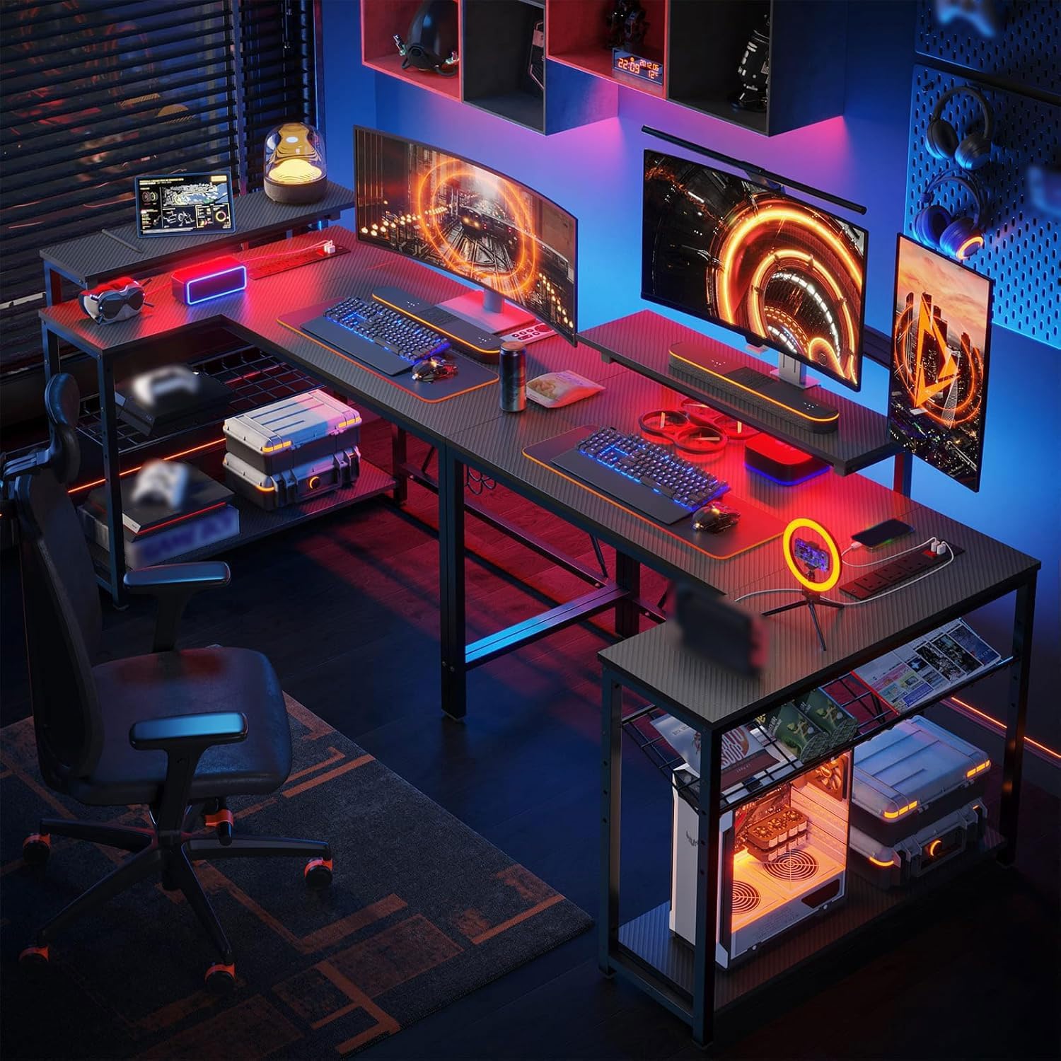 Thumbnail 3 de Bestier 106.5CM L‑Shaped Gaming Desk