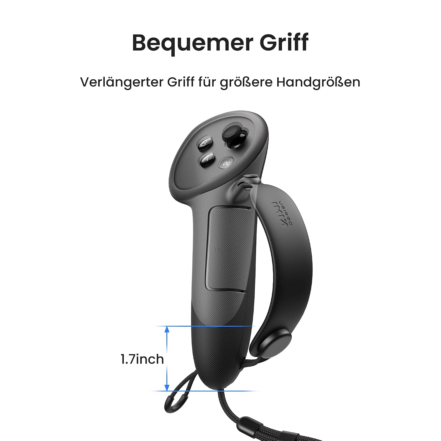 Detalle de KIWI design G4 Max verlängerte Controller-Griffe für Meta Quest 3/3S – passend auch für größere Hände