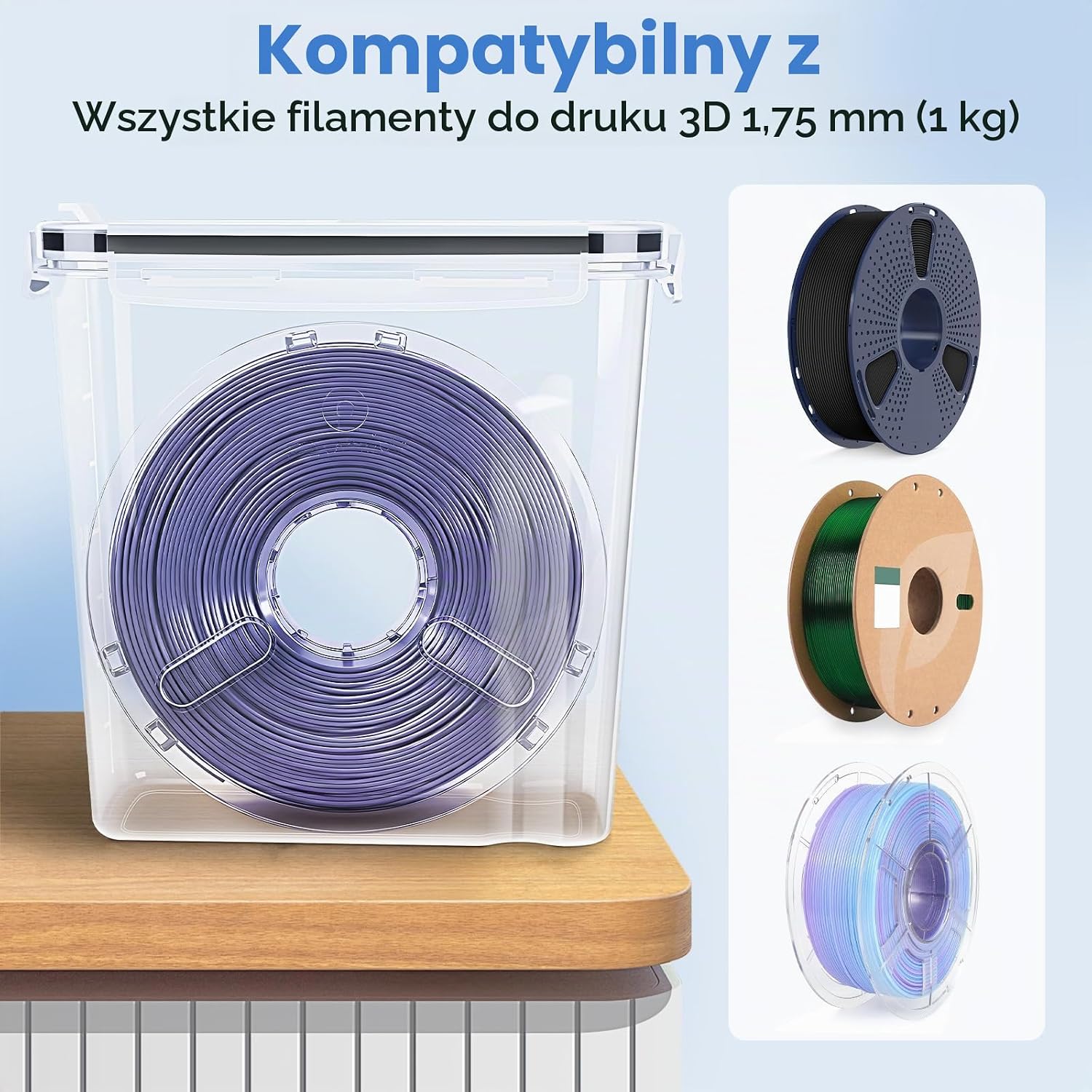 Thumbnail 4 de Wiseten – 4 pojemniki na filament 3D, 4 l, silikonowa uszczelka