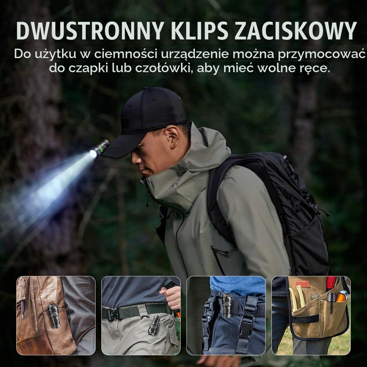 Detalle de Skylla latarka LED 6000 lm, ładowanie USB-C i 8 trybów świecenia