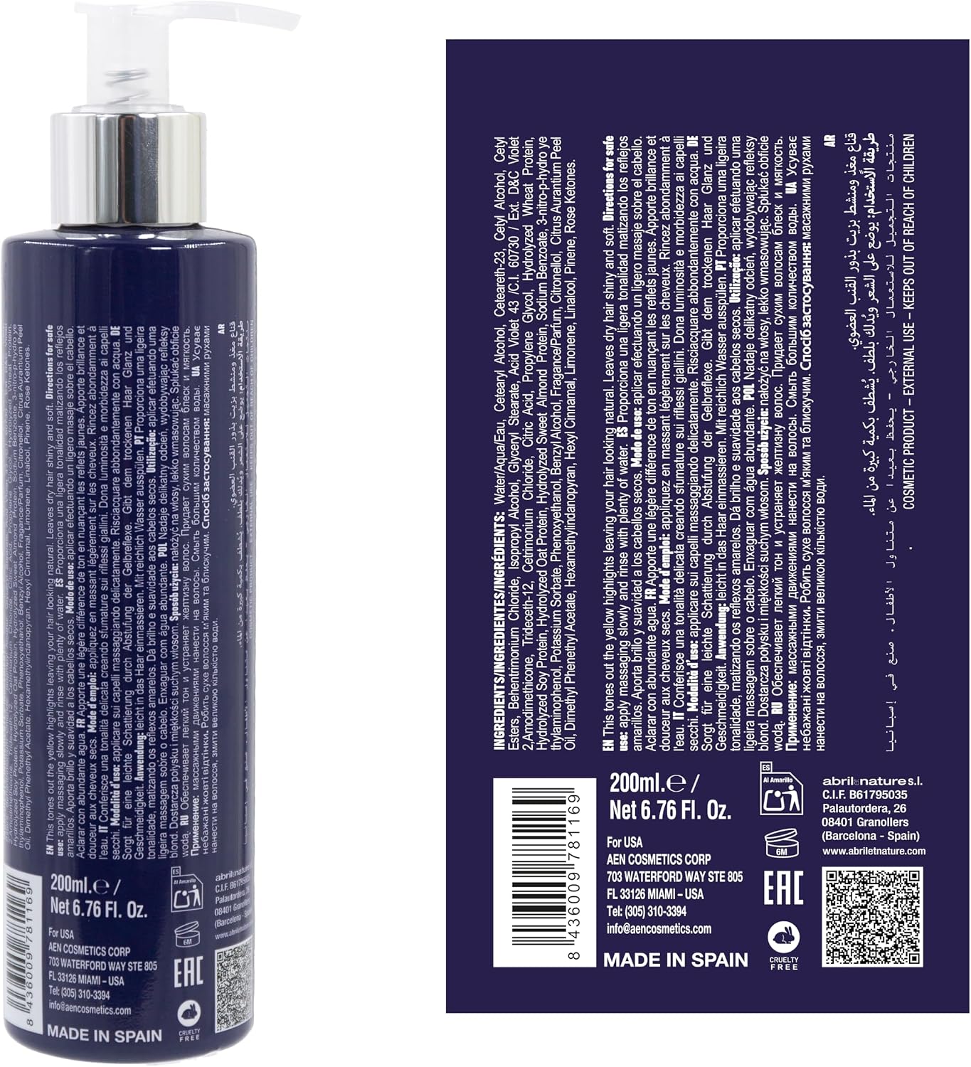 Thumbnail 6 de abril et nature - Platinum Maschera Professionale per Capelli Biondi, Decolorati e con Meches o Canizie (Neutralizzante Viola) – 200 ml