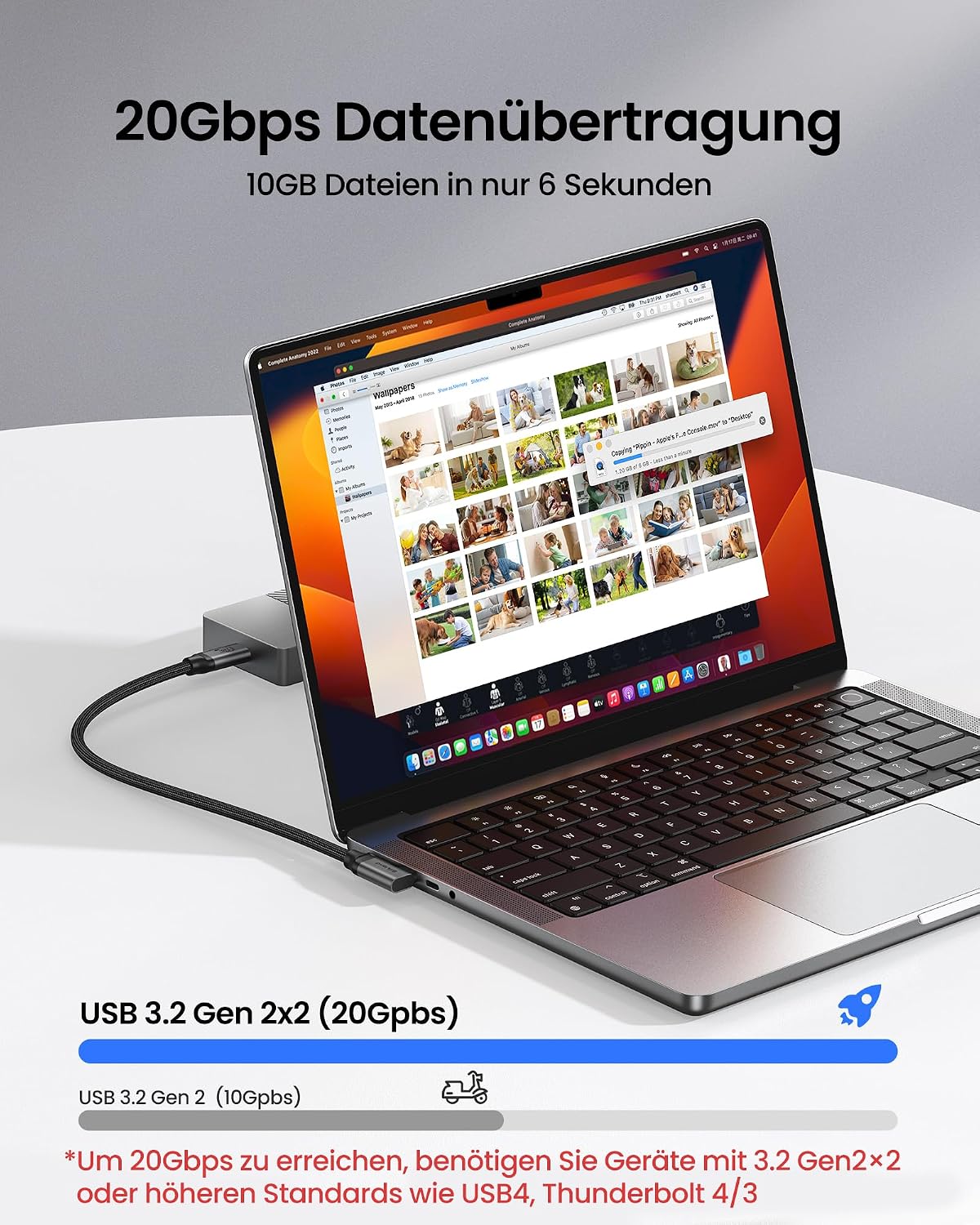 Detalle de Silkland USB-C Datenkabel 20 Gbit/s