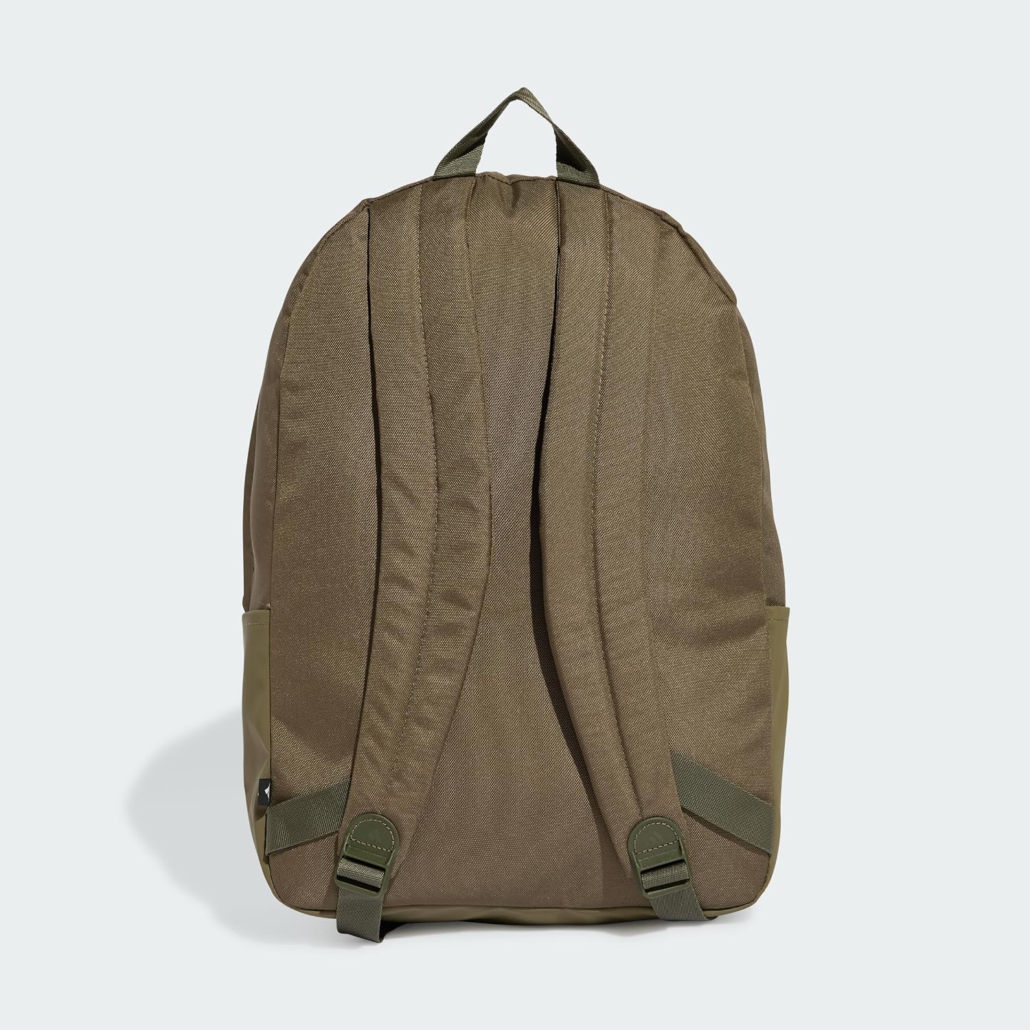 Detalle de adidas Unisex Classic 3Bars Backpack – Olive Strata/Black, 27,5 l, 15 × 31 × 44 cm