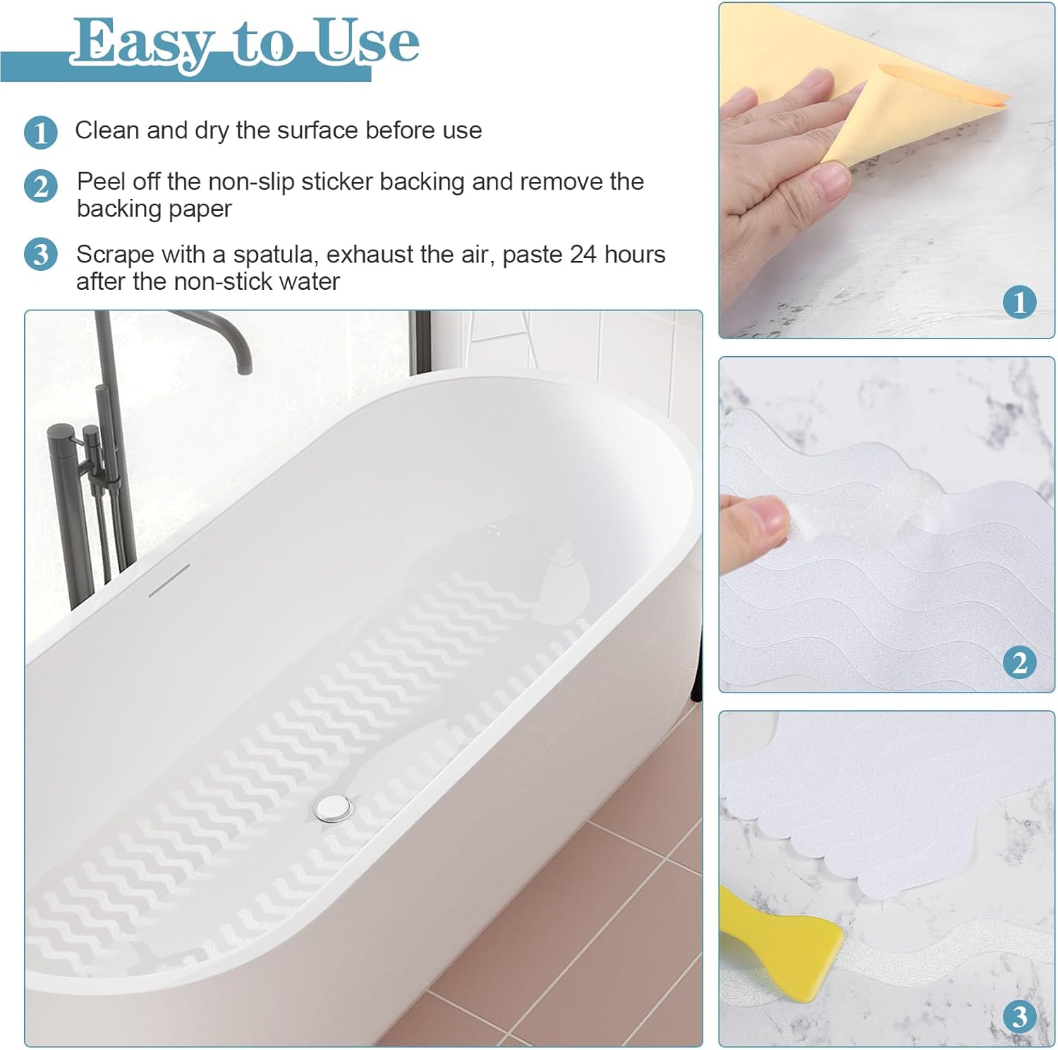 Thumbnail 2 de Mynoozi non slip strip stickers 18.3 x 1.5cm