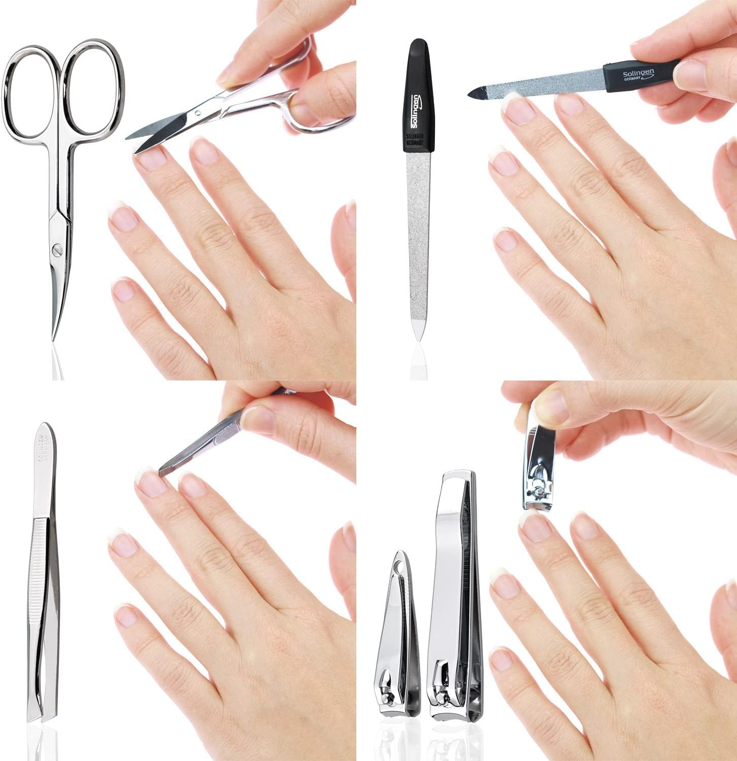 Thumbnail 2 de marQus kit manucure pedicure professionnel 5pc – étui en cuir véritable, outils Solingen