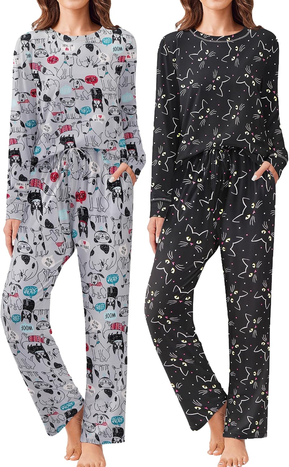 Detalle de Ekouaer Women's Pajama Sets, 2-Pack