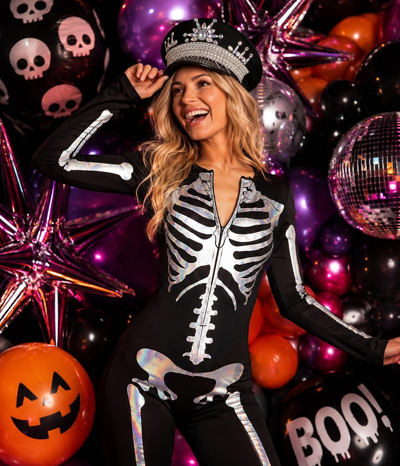 Detalle 2 de Tipsy Elves Skeleton Bodysuit, Polyester-Spandex
