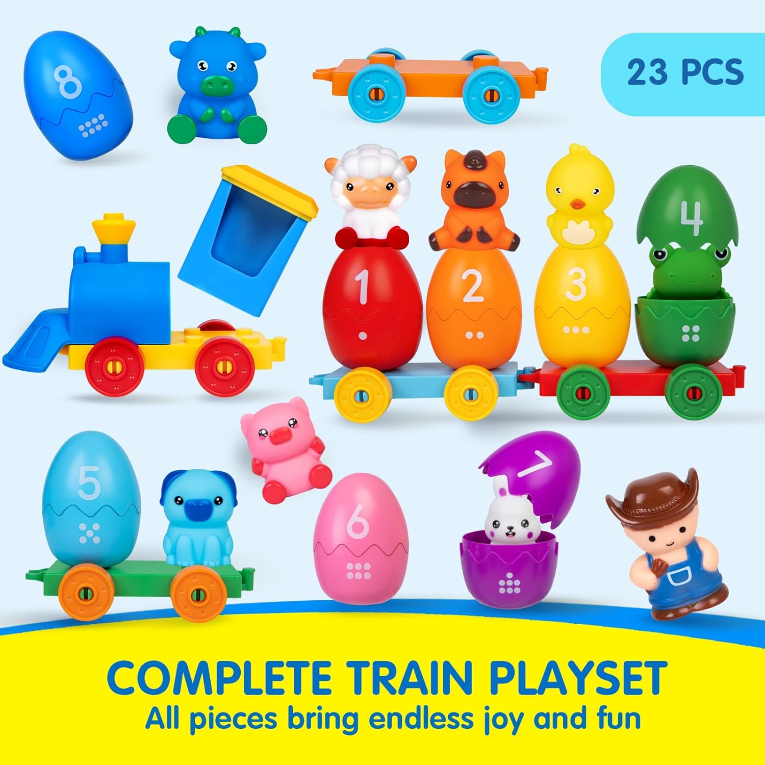 Detalle 2 de Quanquer Tren de Granja para Niños 1–3 años