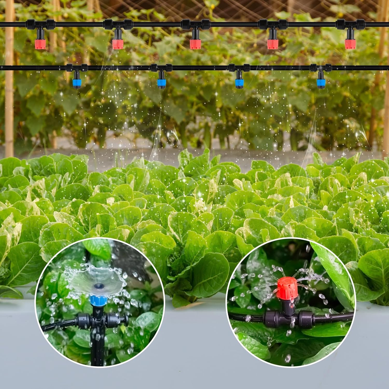 Detalle de Bewässerungssystem Garten 20M – DIY Tropf- und Nebelbewässerung mit Micro Drip, 3 Modi