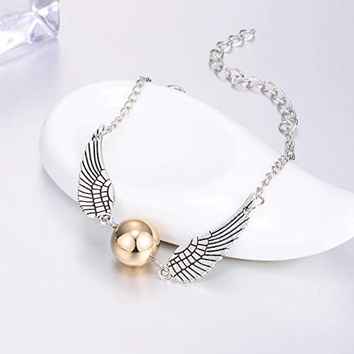 Detalle 2 de BabyCareV – Ensemble 4 pièces collier & bracelet reliques de la mort, vif d’or et retourneur de temps – collier pour fans et cadeaux