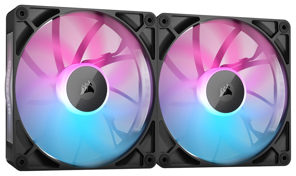 Detalle de CORSAIR iCUE LINK RX140 RGB 140mm PWM-Lüfter – Dual Pack, Schwarz