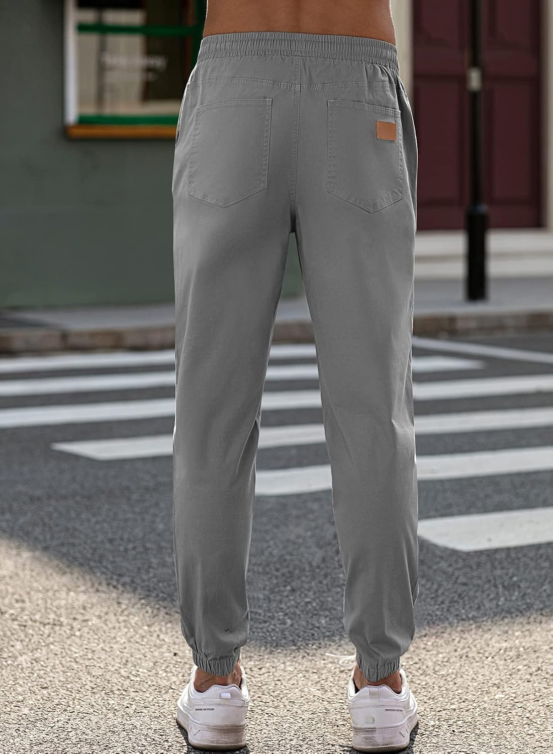 Thumbnail 1 de JMIERR Herren Chino Cargo Jogginghose aus Baumwolle – mit elastischem Bund, Kordelzug und Taschen