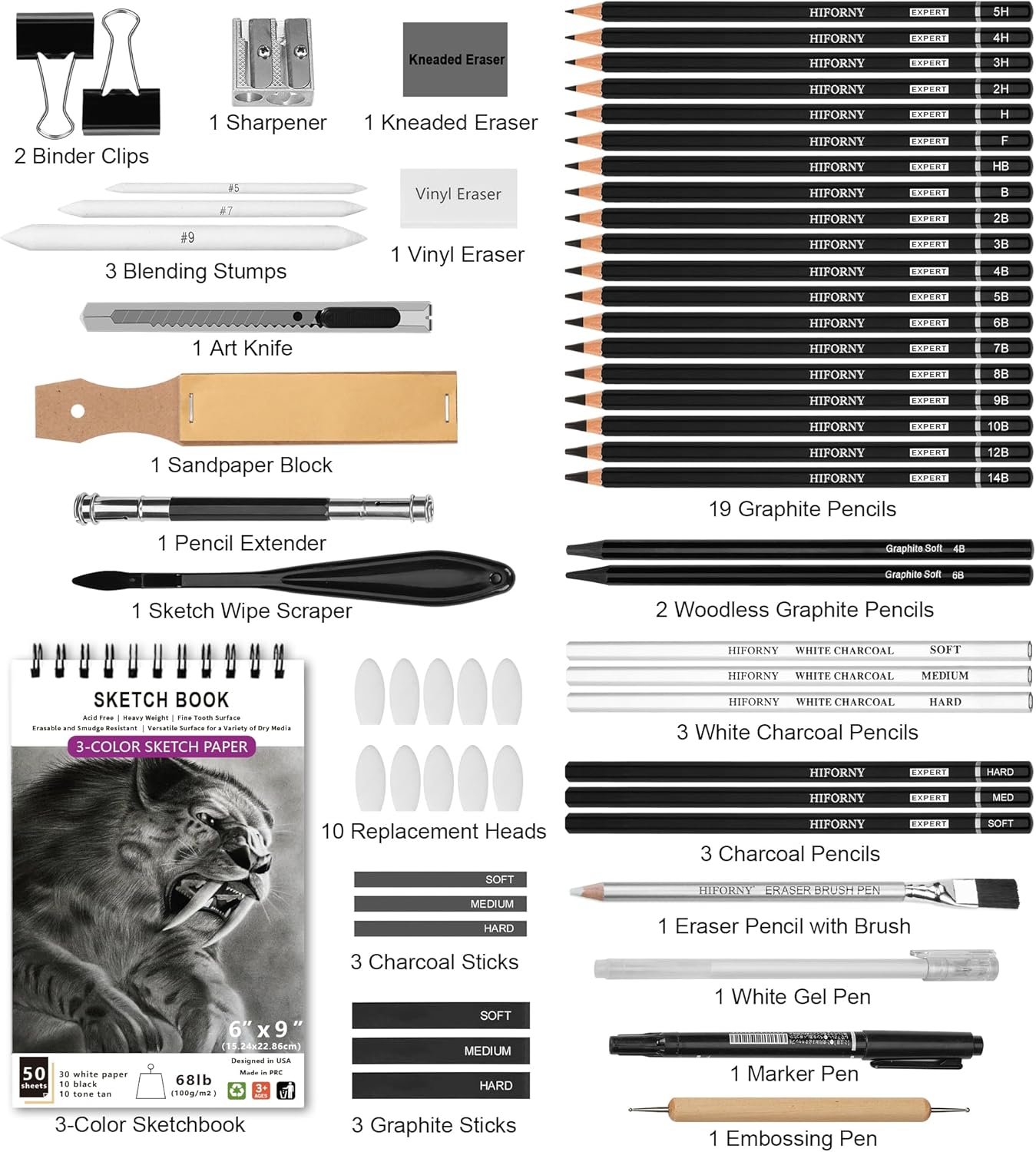 Thumbnail 1 de HIFORNY Lot de 60 crayons de dessin ✏️