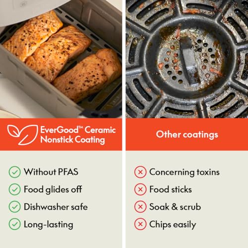 Detalle de bella Fits-anywhere Slim Air Fryer, 4qt Ceramic (Oatmilk) by BELLA