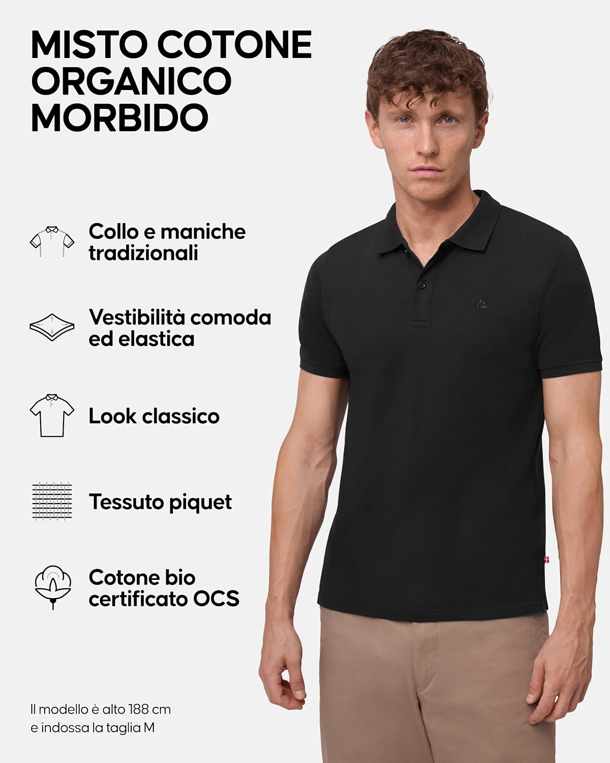Detalle de DANISH ENDURANCE Polo da Uomo Maniche Corte in Cotone Biologico Premium – Comfort e Stile per l’Estate