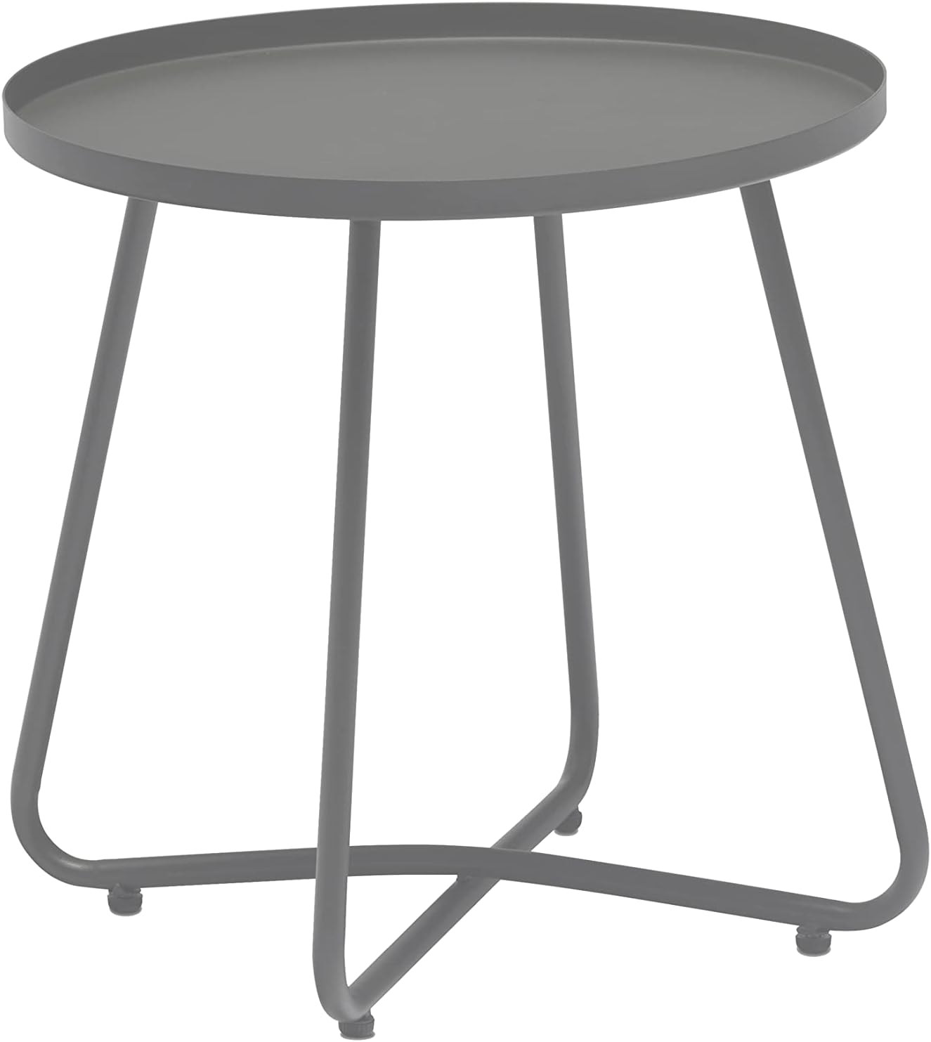 Detalle de Dehner Ibiza 6670913 bijzettafel, Ø 45 cm, gepoedercoat staal, antraciet