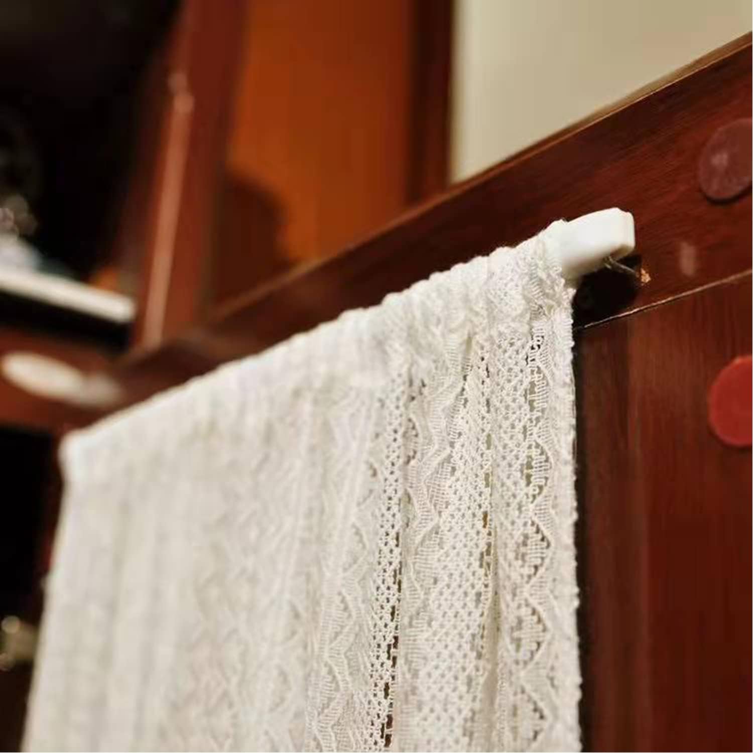 Thumbnail 5 de Honeyes bastoni per tende telescopici in plastica regolabili con attacchi adesivi (bianco, 6 pezzi)