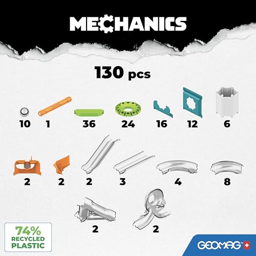 Detalle 2 de Geomag Mechanics Gravity Loops & Turns — 130 piezas 🧩