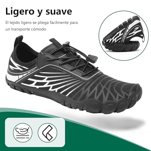 Thumbnail 6 de SAGUARO Barefoot, zapatillas de agua para mujer de secado rápido, negras, 38 EU
