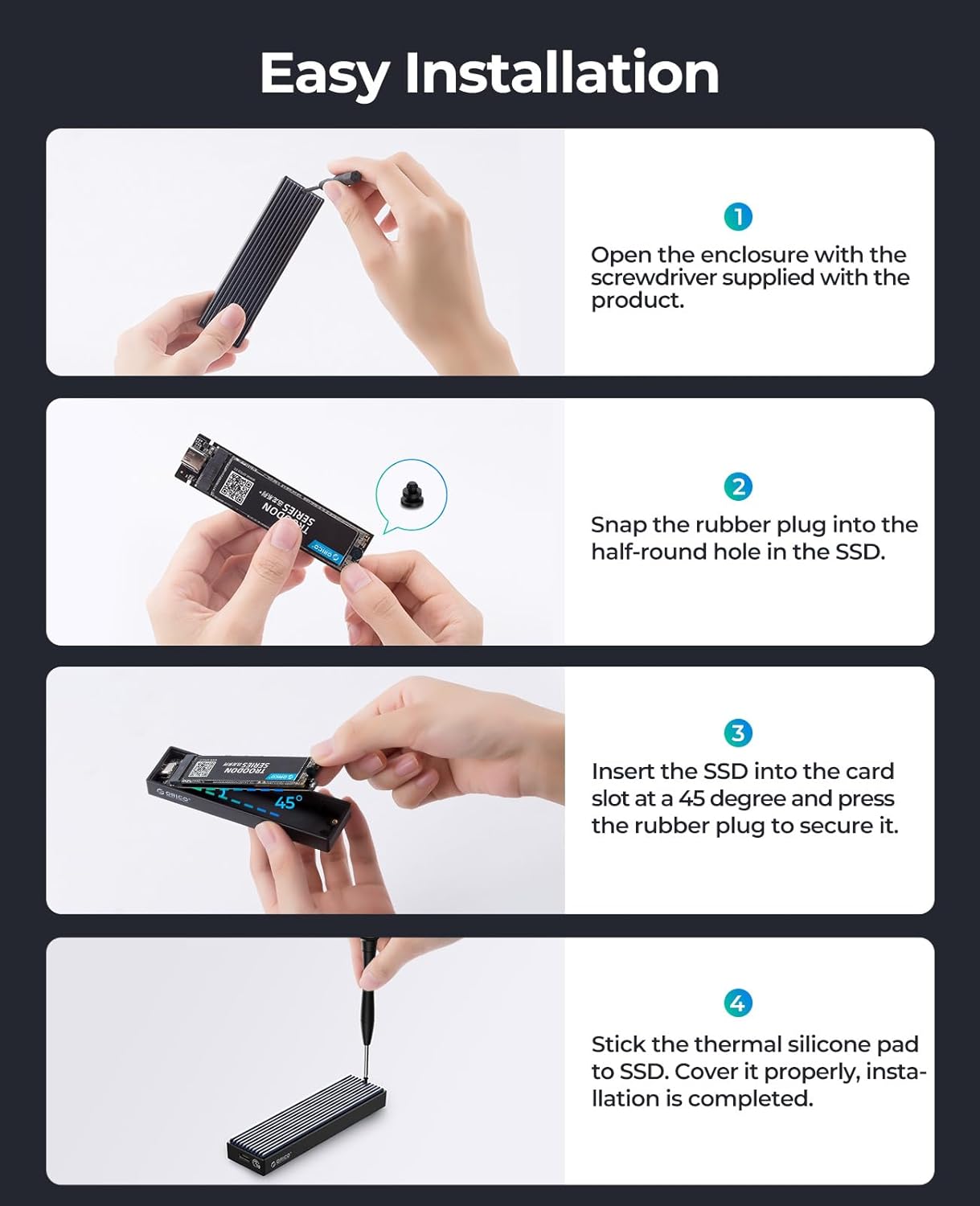 Thumbnail 6 de ORICO M2PV boîtier SSD 10 Gbps 💽