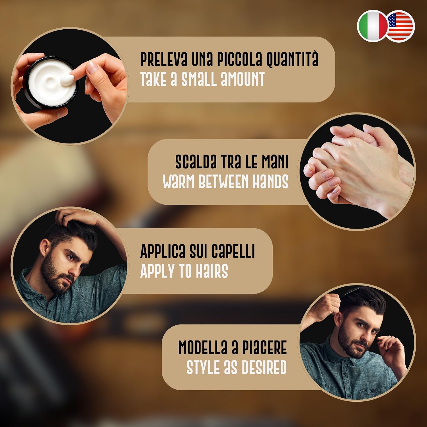Detalle de Barbers Garage Matt Wax – Cera Opaca Capelli Uomo, Tenuta Forte e Finish Naturale