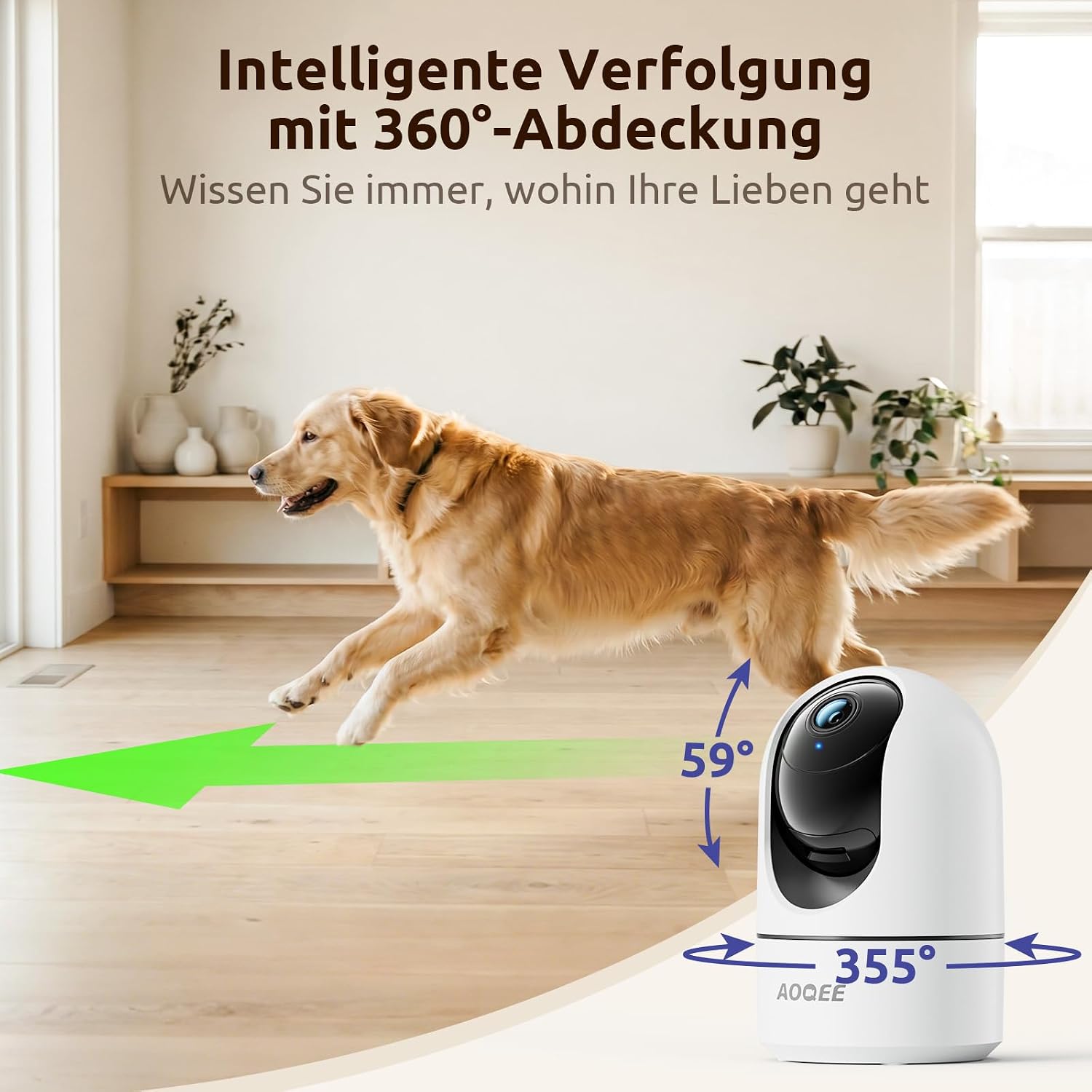 Thumbnail 2 de AOQEE 2K Überwachungskamera Innen (2er Set) – Babyphone mit Kamera, PTZ, Zwei-Wege-Audio, Bewegungserkennung und Nachtsicht