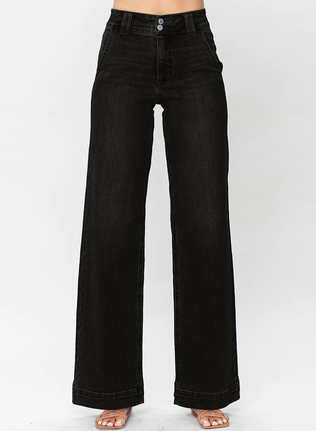 Thumbnail 3 de Astylish Women's High Waisted Wide Leg Straight Jeans