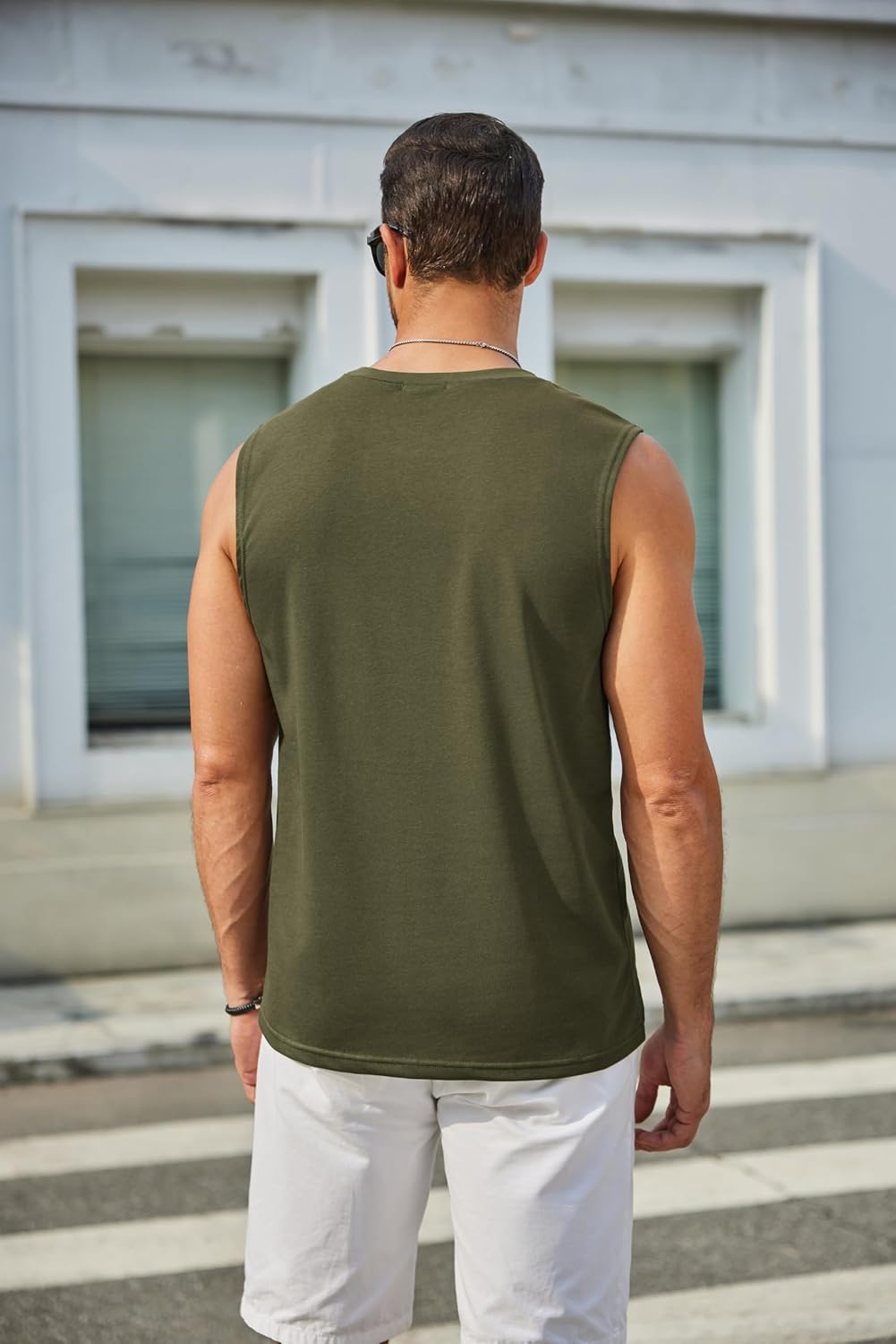 Detalle de COOFANDY Men's Workout Tank Tops Cotton 3 Pack – Soft, Lightweight Sleeveless Muscle Shirts