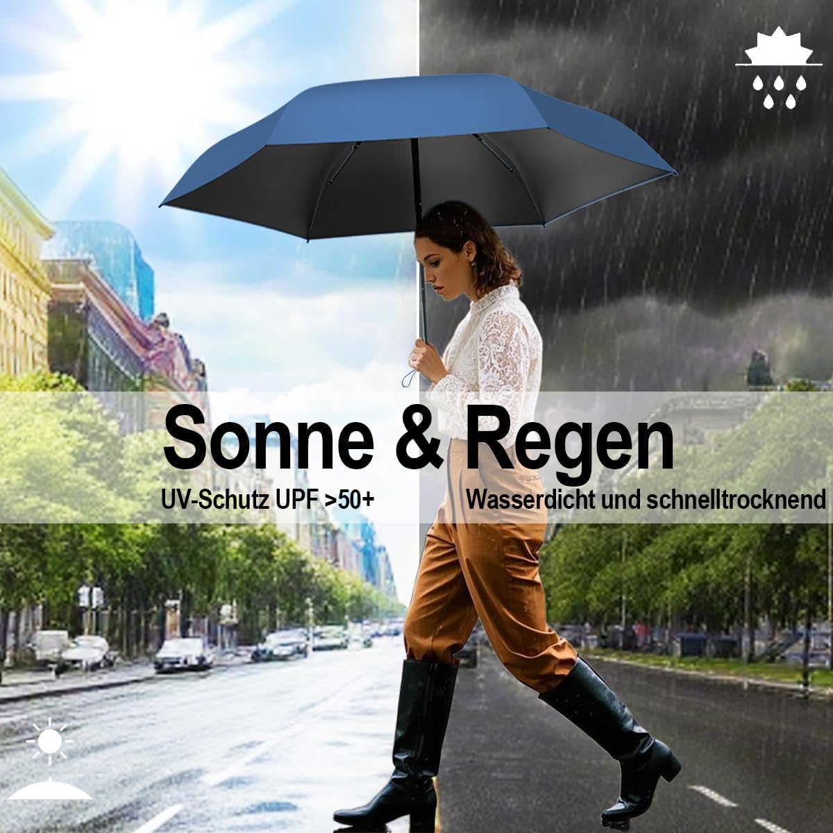 Detalle 2 de Copulan Kompakter Mini-Reiseschirm – ultraleicht, umweltfreundlich und zuverlässig