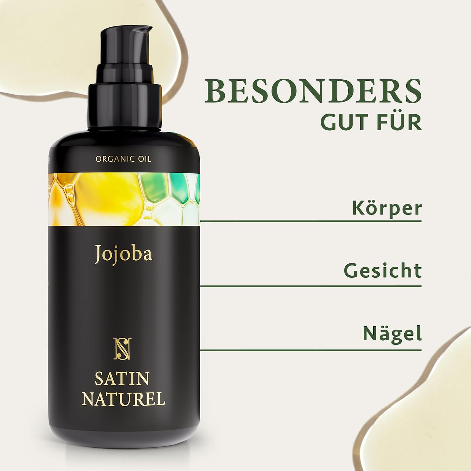 Thumbnail 1 de Satin Naturel Bio Jojobaöl kaltgepresst (200 ml) – 100% reines Jojobaöl für Gesicht, Körper, Haare & Nägel