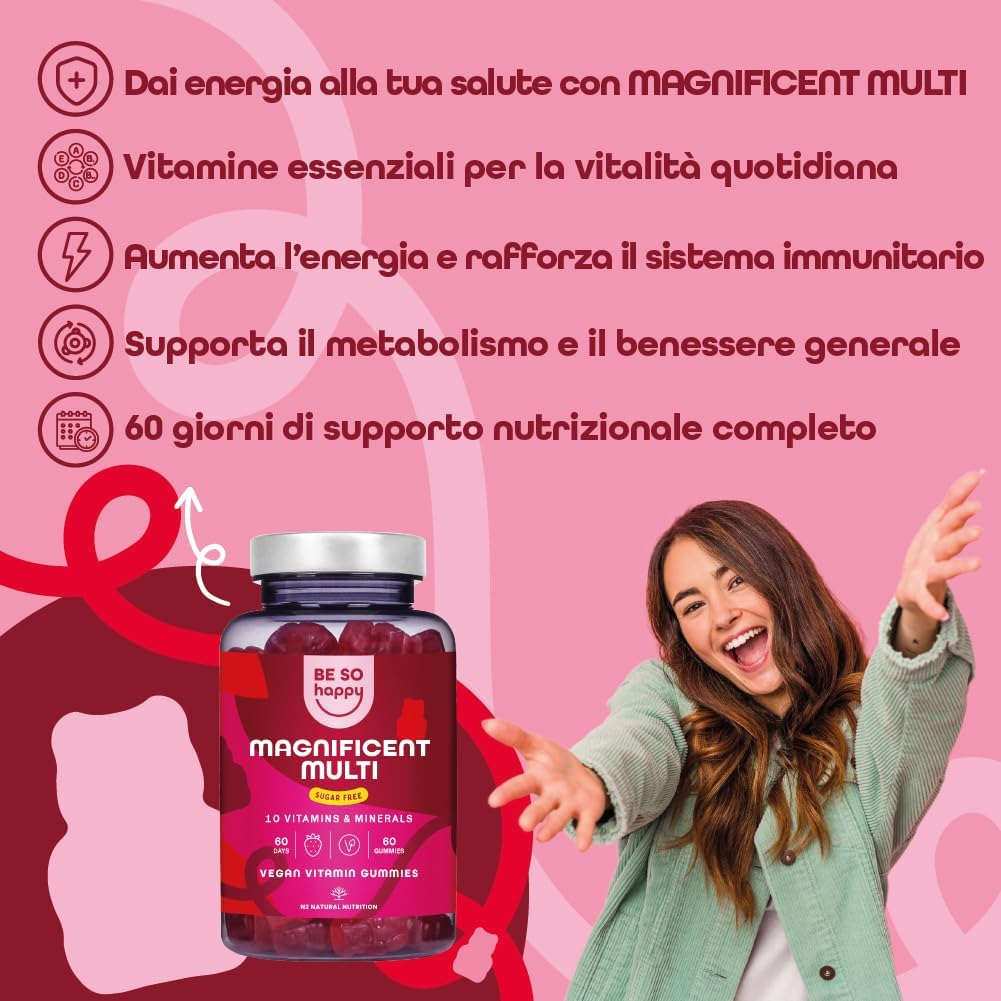 Detalle 2 de Be So Happy Multivitaminico Completo 13 vitamine e minerali 🍬