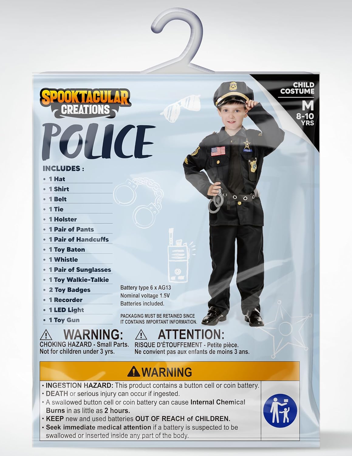 Thumbnail 6 de Spooktacular Creations 14-Piece Kids’ Police Costume with Role-Play Accessories