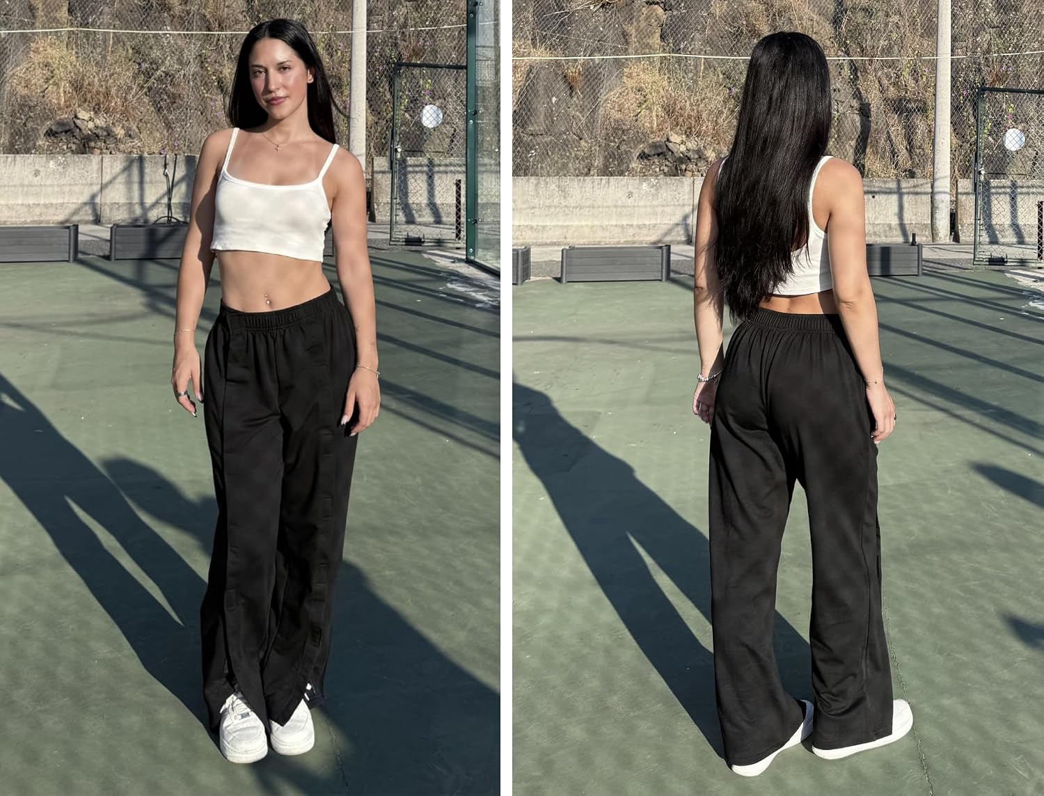 Detalle de Deyeek Women's Tear-Away Recovery Pants with Hook-and-Loop Sides and Deep Pockets