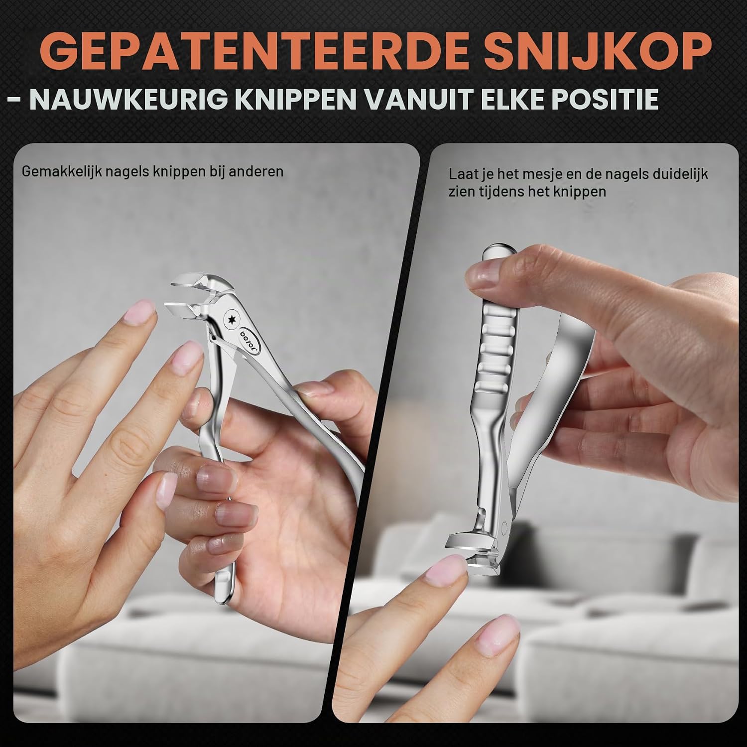 Thumbnail 4 de BEZOX nagelknipper voor dikke nagels met lange greep en nagelvanger