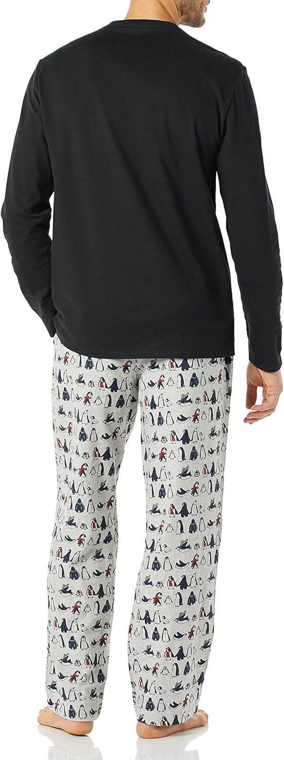 Thumbnail 3 de Amazon Essentials Men's Flannel Pant and Long-Sleeve T-Shirt Pajama Set