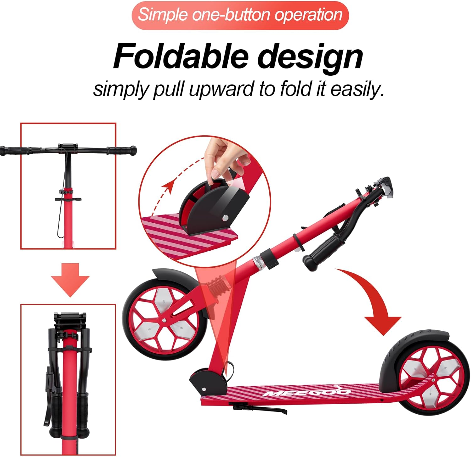 Detalle 2 de MEE GOO Foldable Kick Scooter