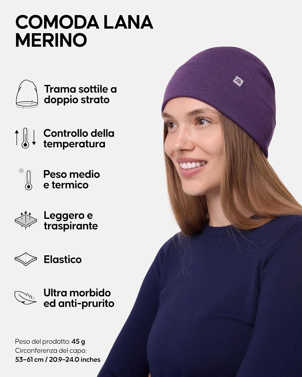 Detalle 2 de Cappello in lana Merino 80% DANISH ENDURANCE