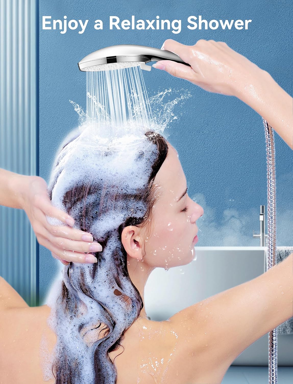 Detalle 2 de Magichome High Pressure Shower Head with 5 Modes – Universal Fit, Anti-Block Silicone Nozzles