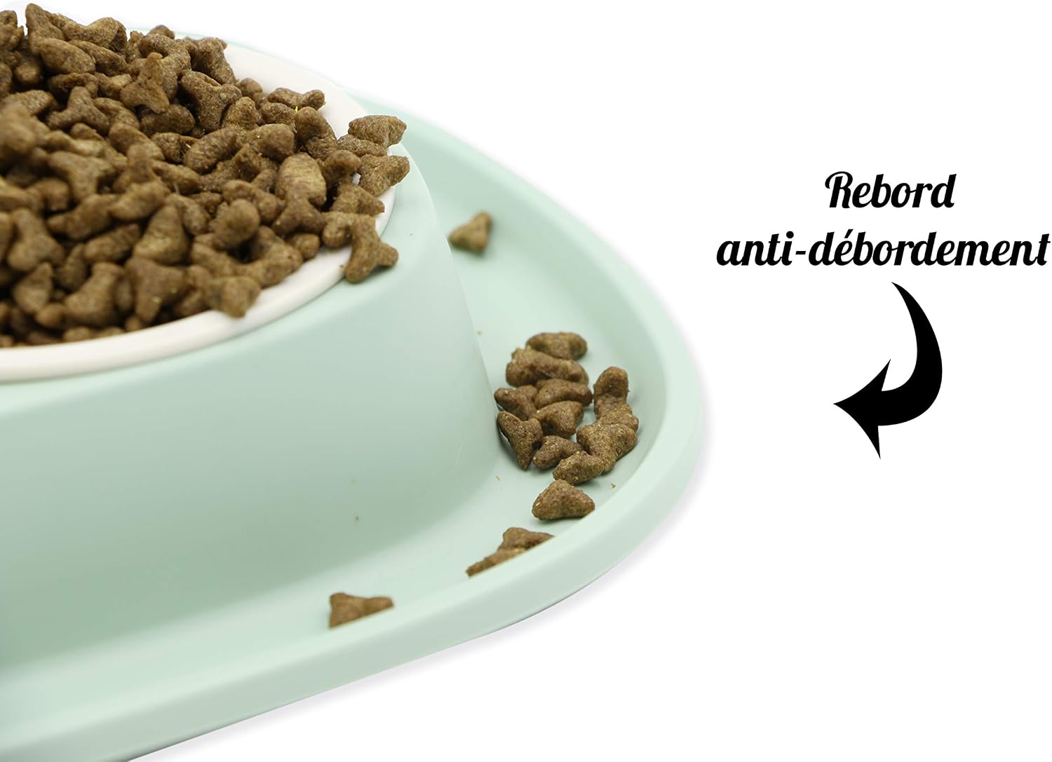 Detalle de Gamelle double amovible pour chien et chat Agrobiothers Aime (2 x 230 ml) avec support antidérapant
