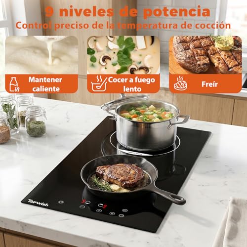 Thumbnail 2 de Topwish placa de inducción de 2 fuegos 30 cm con Booster y cierre de seguridad