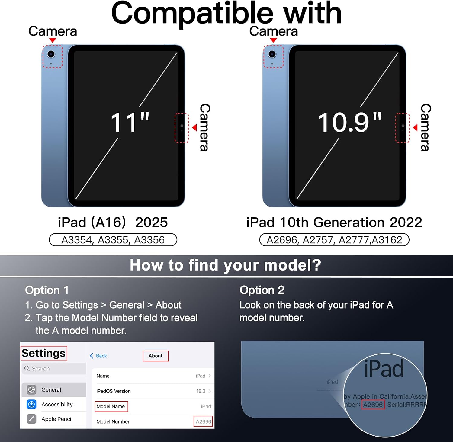 Thumbnail 1 de JETech 3191- magnetische afneembare hoes voor iPad (A16), marineblauw