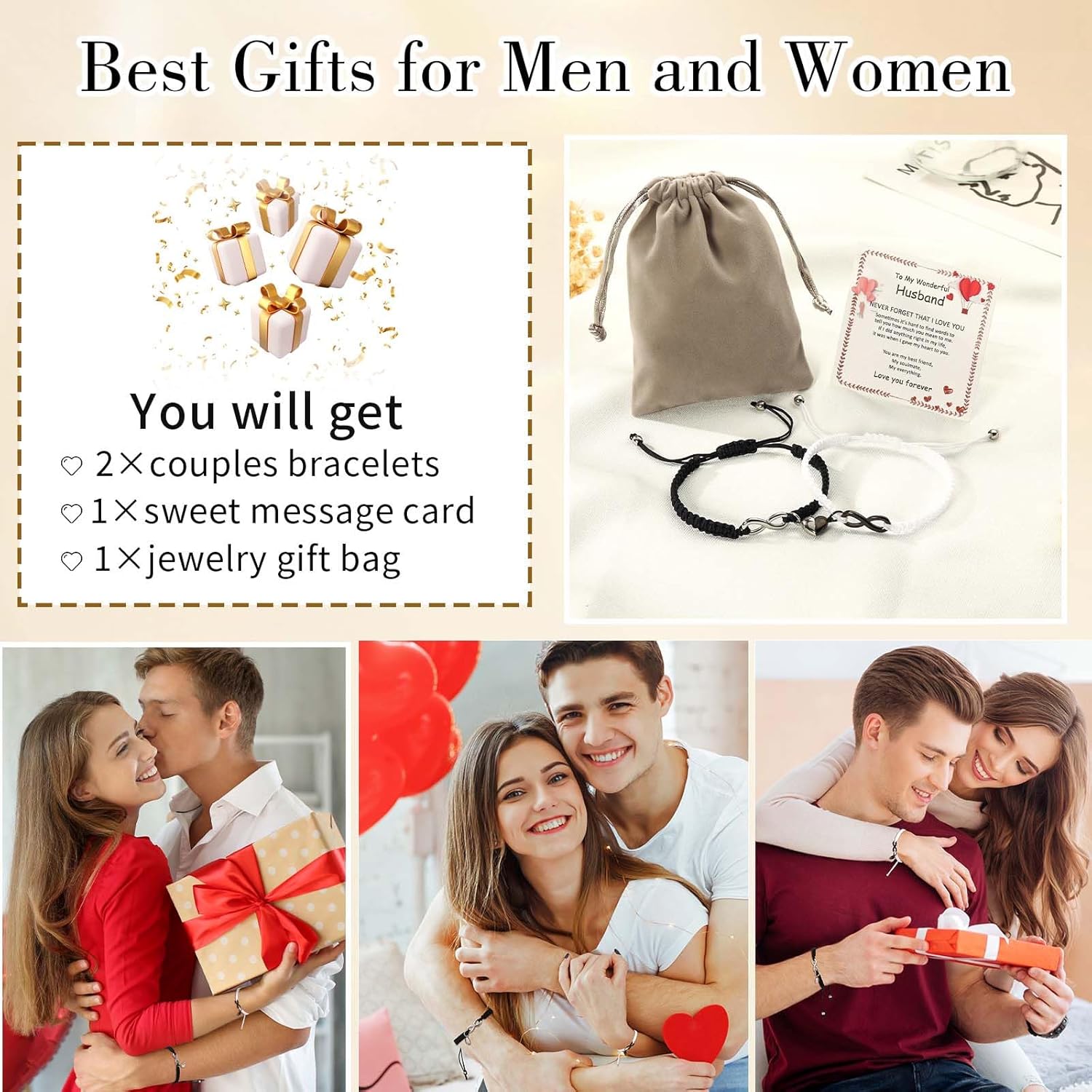 Detalle de Valentines Day Matching Infinity Rope Bracelets for Couples