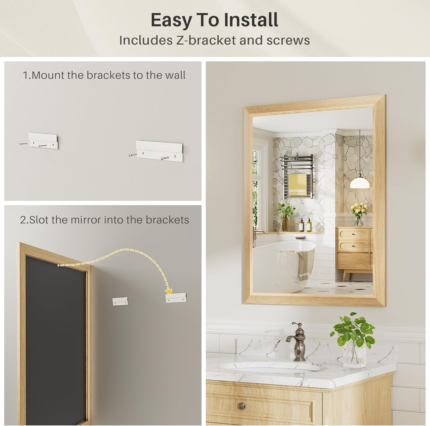 Thumbnail 4 de 36x36 Bathroom Mirror, anti-rust metal frame