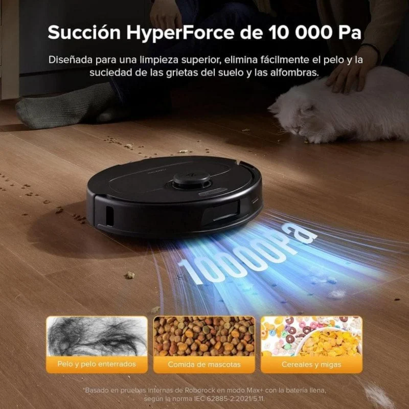 Detalle de Roborock QV 35S: Robot aspirador con base, mopa giratoria y autovaciado para casa sin sinergias de mantenimiento
