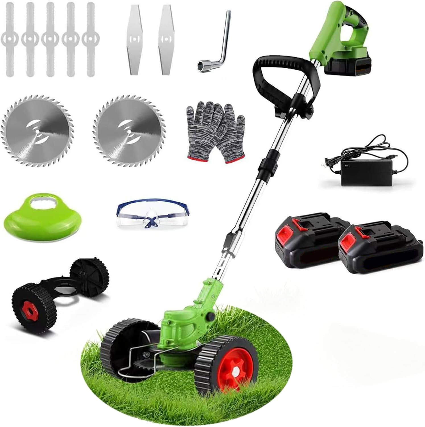 Detalle de Electric Cordless 21V Grass Strimmer 2x2000mAh
